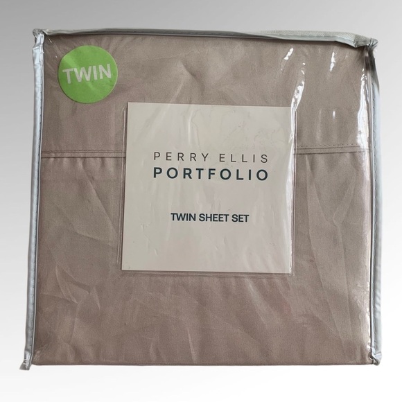 Perry Ellis Twin Sheet Set Beige - Picture 1 of 3